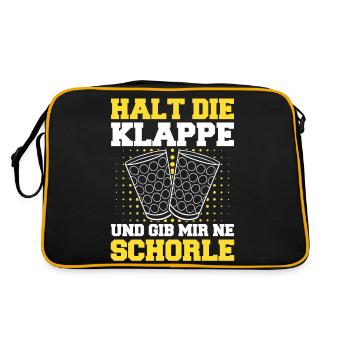 Pfalz Pfälzer Rheinland Pfalz Schorle - Retro Tasche - Schwarz/Gold - Hinten