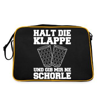 Pfalz Pfälzer Rheinland Pfalz Schorle - Retro Tasche - Schwarz/Gold - Hinten