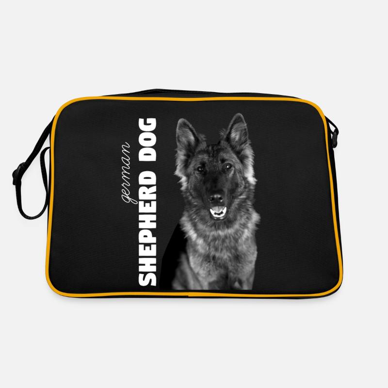 German Shepherd Dog - Retro Tasche - Schwarz/Gold