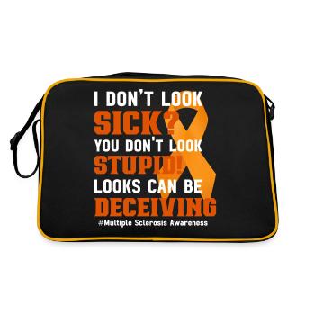 Multiple Sklerose Awareness Day Multiple Sklerose - Retro Tasche - Schwarz/Gold - Hinten