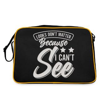 Blind Blindheit Awareness Sehbehinderung - Retro Tasche - Schwarz/Gold - Hinten