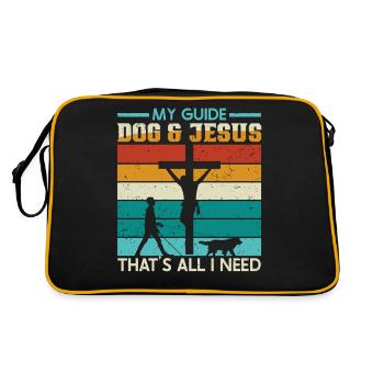 Blind Blindheit Awareness Sehbehinderung - Retro Tasche - Schwarz/Gold - Hinten