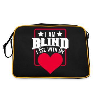 Blind Blindheit Awareness Sehbehinderung - Retro Tasche - Schwarz/Gold - Hinten