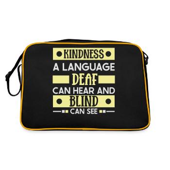 Blind Blindheit Awareness Sehbehinderung - Retro Tasche - Schwarz/Gold - Hinten