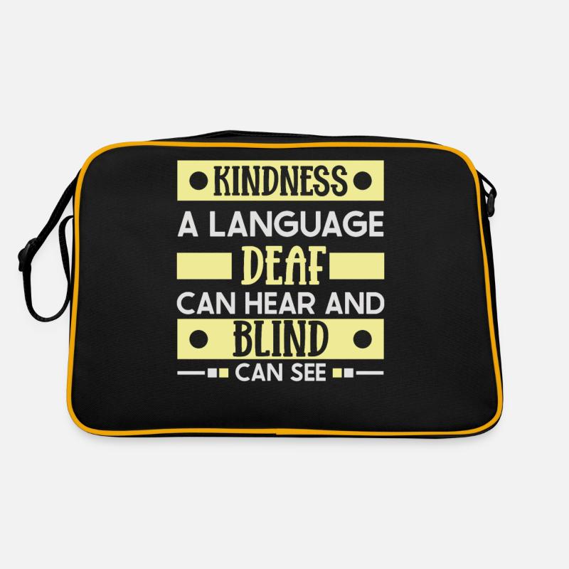Blind Blindheit Awareness Sehbehinderung - Retro Tasche - Schwarz/Gold
