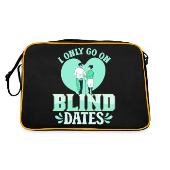 Blind Blindheit Awareness Sehbehinderung - Retro Tasche - Schwarz/Gold - Hinten