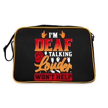 Deaf Deafness Hearing loss Hearing loss - Retro Bag - black/gold - Back