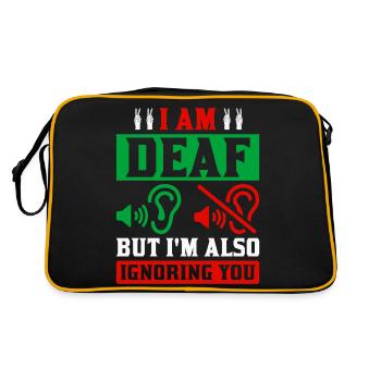 Deaf Deafness Hearing loss Hearing loss - Retro Bag - black/gold - Back