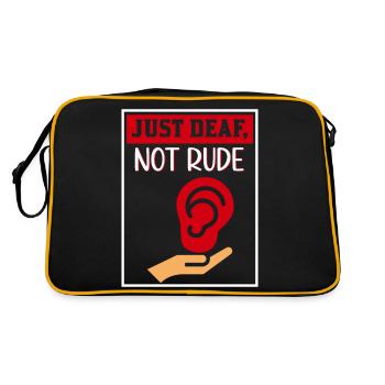 Surdité Surdité Malentendant Perte auditive - Sac Retro - noir/or - Dos