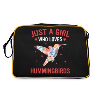 Hummingbird Hummingbird Bird Hummingbird Animal - Retro Bag - black/gold - Back