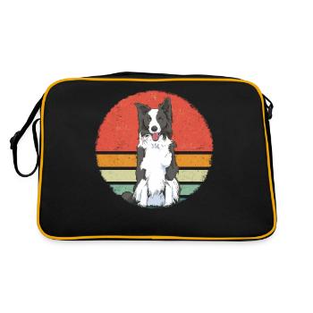 Border Collie Propriétaire de chien - Sac Retro - noir/or - Dos