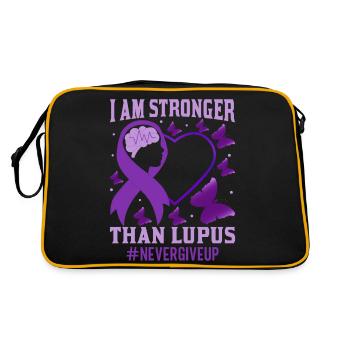 Lupus Bewusstseins Monat - Retro Tasche - Schwarz/Gold - Hinten