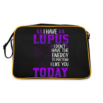 Lupus Bewusstseins Monat - Retro Tasche - Schwarz/Gold - Hinten
