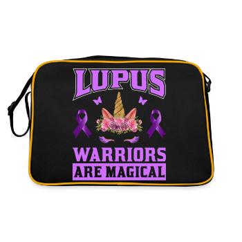 Lupus Bewusstseins Monat - Retro Tasche - Schwarz/Gold - Hinten