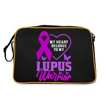 Lupus Bewusstseins Monat - Retro Tasche - Schwarz/Gold - Hinten