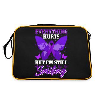 Lupus Bewusstseins Monat - Retro Tasche - Schwarz/Gold - Hinten
