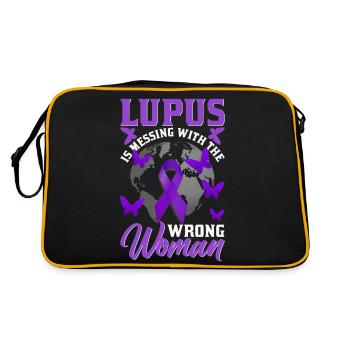 Lupus Bewusstseins Monat - Retro Tasche - Schwarz/Gold - Hinten