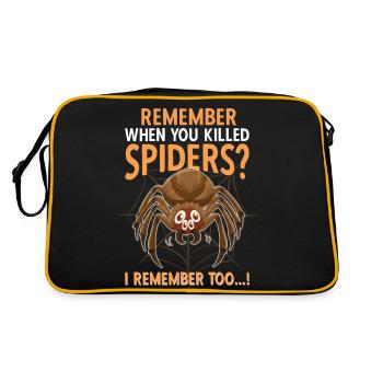 Vogelspinne Spinnen Spinnensammler Haustier - Retro Tasche - Schwarz/Gold - Hinten