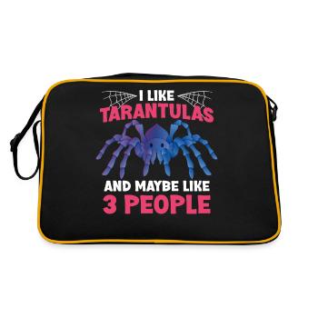 Vogelspinne Spinnen Spinnensammler Haustier - Retro Tasche - Schwarz/Gold - Hinten