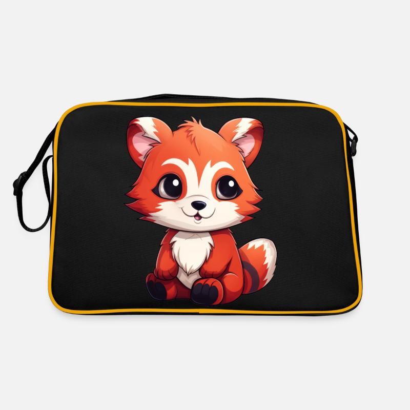 Panda roux Petit Panda - Sac Retro - noir/or