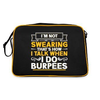 Burpees Übungen Workout - Retro Tasche - Schwarz/Gold - Hinten
