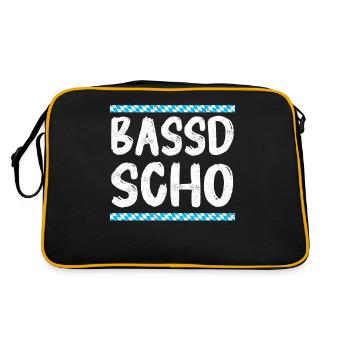 Freistaat Bayern Bayrisch - Retro Tasche - Schwarz/Gold - Hinten