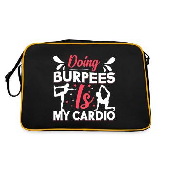 Burpees Übungen Workout - Retro Tasche - Schwarz/Gold - Hinten