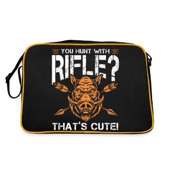 you hunt with rifle that's cute Design for a - Retro Bag - black/gold - Back
