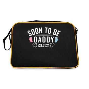 Soon To Be Daddy Est 2024 - Befördert zu Daddy 2024 - Retro Tasche - Schwarz/Gold - Hinten