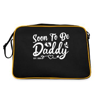 Bientôt papa 2024, papa en devenir, nouveau papa - Sac Retro - noir/or - Dos