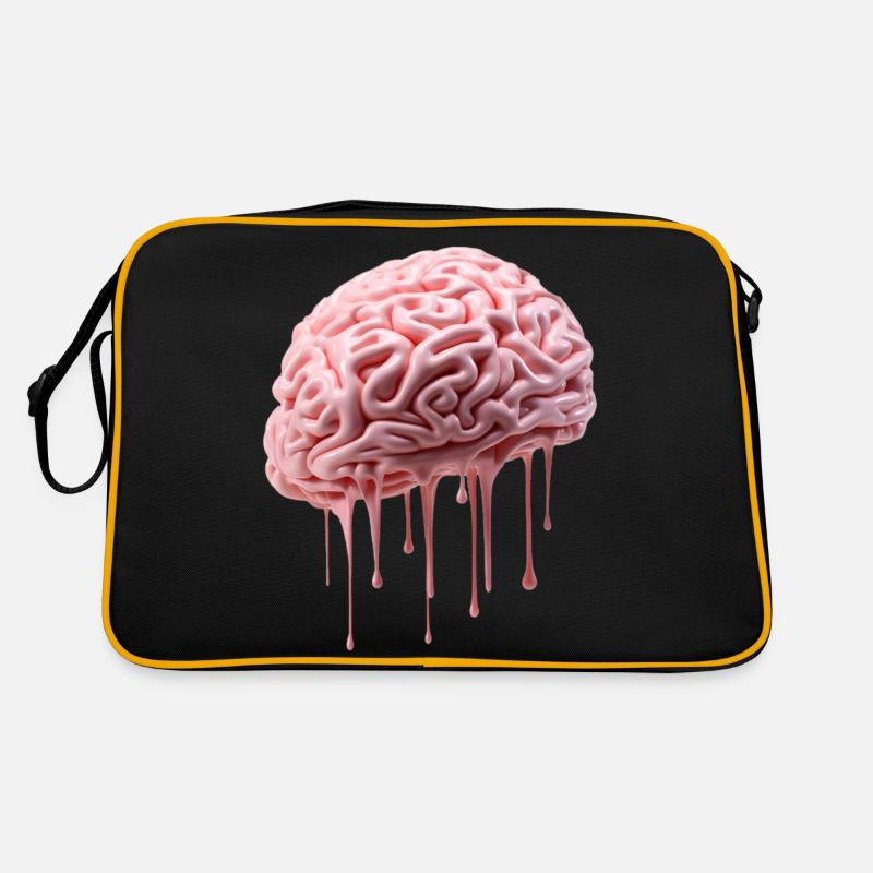 Melting Brain - Retro Tasche - Schwarz/Gold