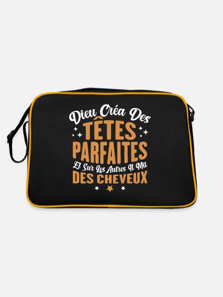 Dieu créa des têtes parfaites - Sac Retro - noir/or - Dos