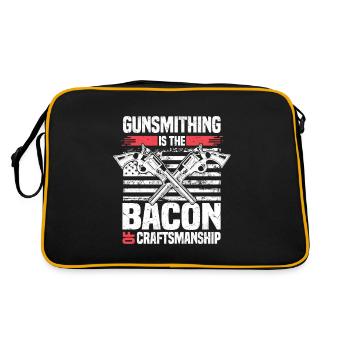 Waffenschmied | Schmieden Waffen Schmied Geschenke - Retro Tasche - Schwarz/Gold - Hinten