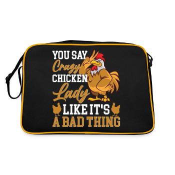 Chicken Lady Chickens Farmer Chicken Lovers - Retro Bag - black/gold - Back
