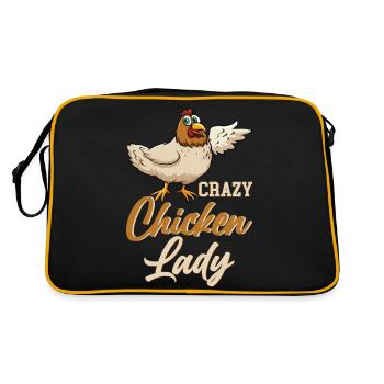 Chicken Lady Chickens Farmer Chicken Lovers - Retro Bag - black/gold - Back