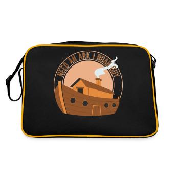 Noah's Ark Christian Joke - Retro Bag - black/gold - Back