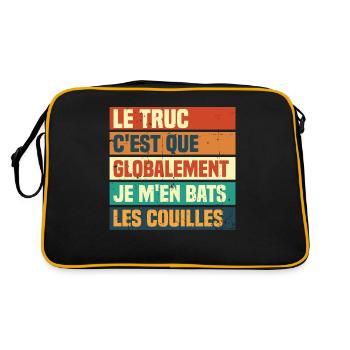 Globalement je m'en bats les couilles - Sac Retro - noir/or - Dos