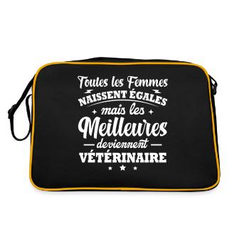 Les meilleures deviennent Vétérinaire - Sac Retro - noir/or - Dos