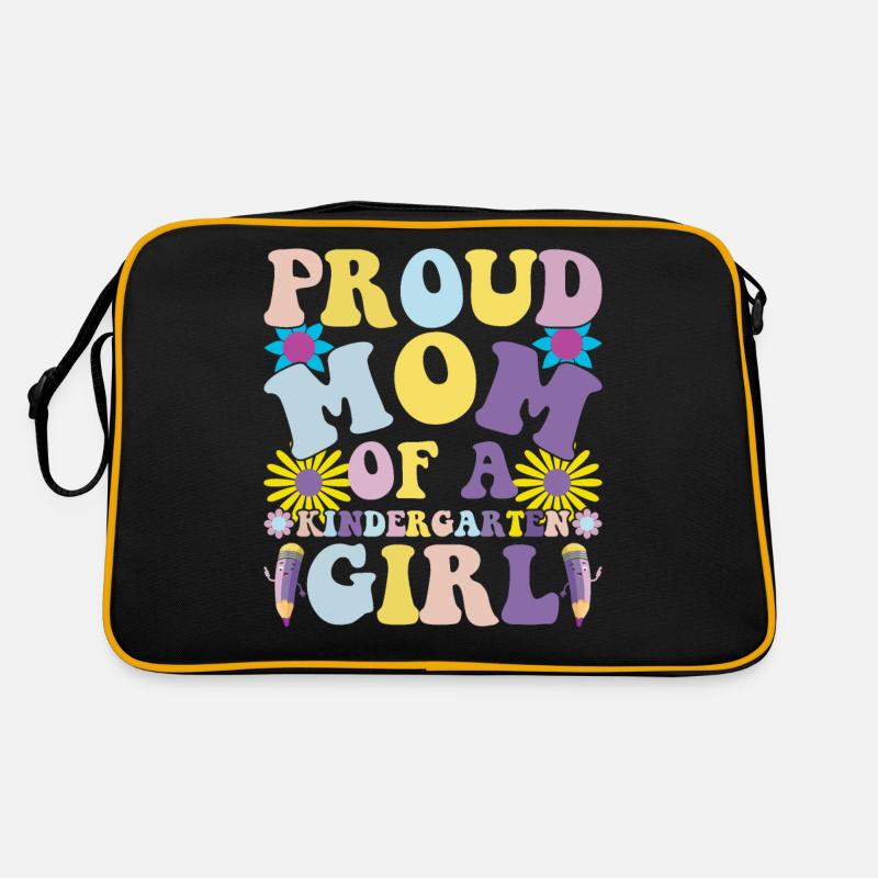 Stolze Mutter eines Kindergartenmädchens! Tochter Retro Tasche
