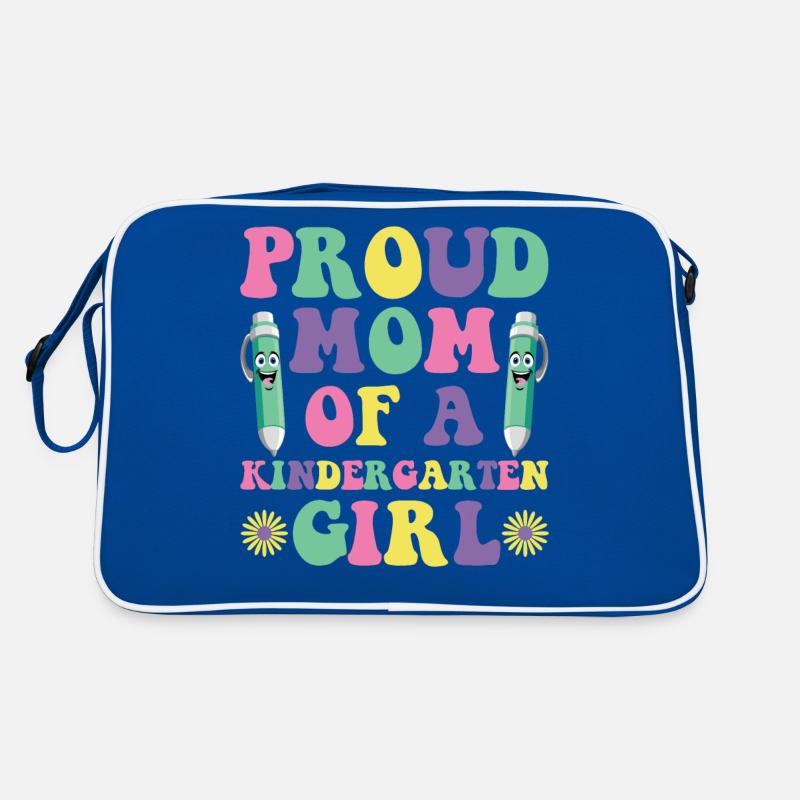 Stolze Mutter eines Kindergartenmädchens! Tochter Retro Tasche