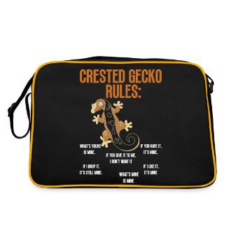 Crown Gecko Reptile Gecko Terrarium Pet - Sac Retro - noir/or - Dos