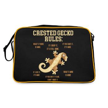 Crown Gecko Reptile Gecko Terrarium Pet - Sac Retro - noir/or - Dos