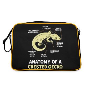 Crown Gecko Reptile Gecko Terrarium Pet - Sac Retro - noir/or - Dos