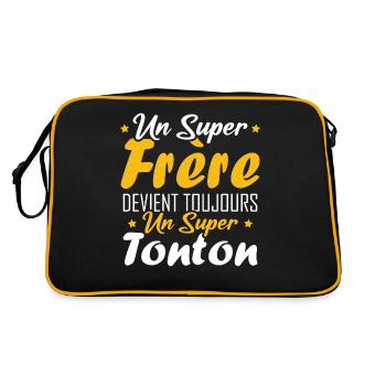 Un super frère devient toujours un super tonton - Sac Retro - noir/or - Dos