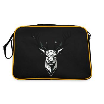 Geometrischer Hirsch mit Geweih - Retro Tasche - Schwarz/Gold - Hinten