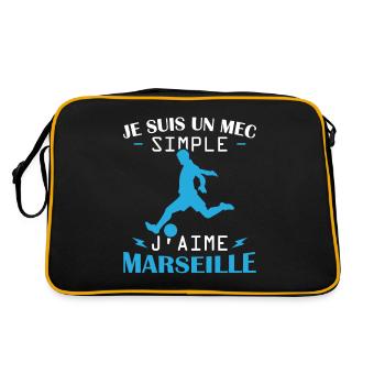 Je suis un mec simple j aime marseille - Sac Retro - noir/or - Dos