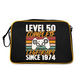 Stufe 50 Schließe Geburtstagsgeschenk von 1974 ab - Retro Tasche - Schwarz/Gold - Hinten