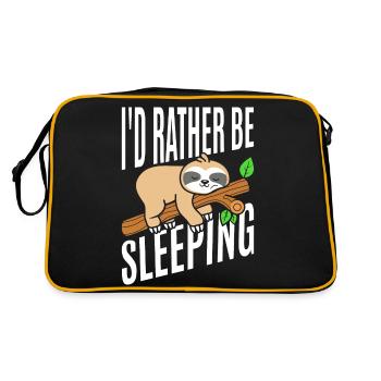 Ich Würde Lieber T-Shirt Schlafen - Retro Tasche - Schwarz/Gold - Hinten