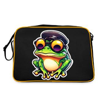 Grenouille / Animal / Charlatan / Crapaud / Étang / Houblon - Sac Retro - noir/or - Dos