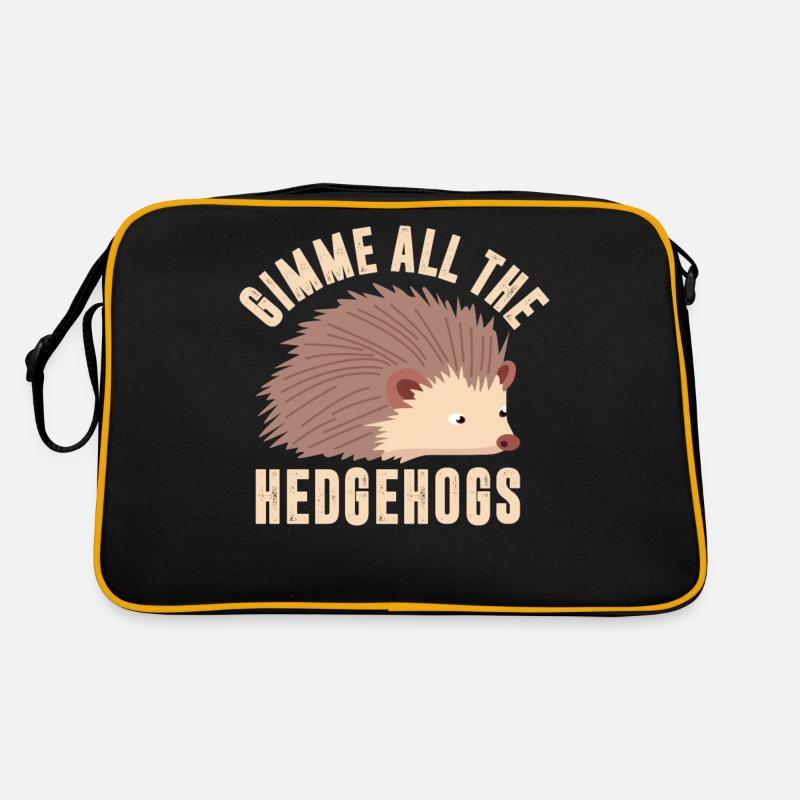 Give me all the hedgehogs - Retro Bag - black/gold